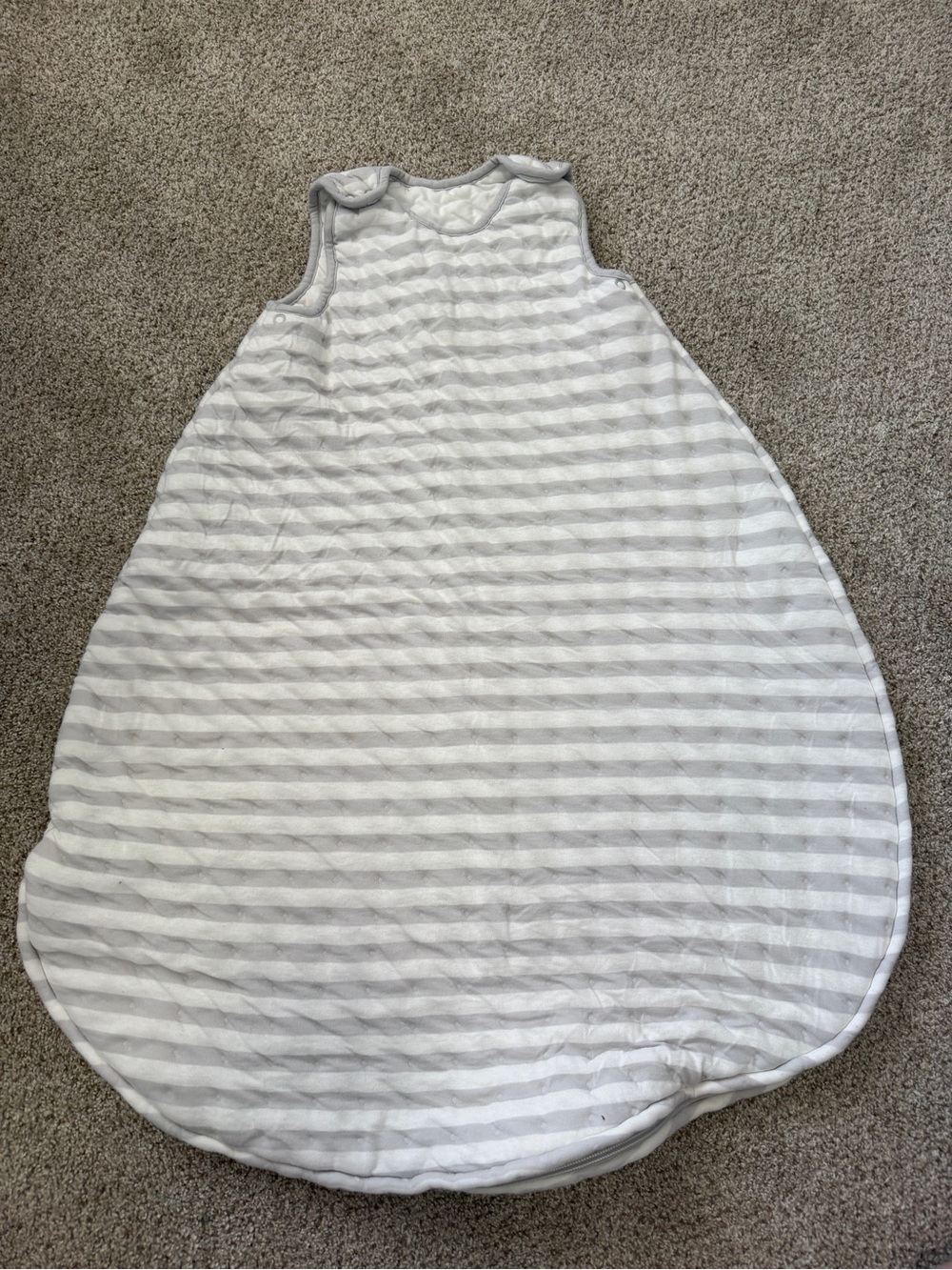 Pottery Barn Grey and White Striped Sleep Sack